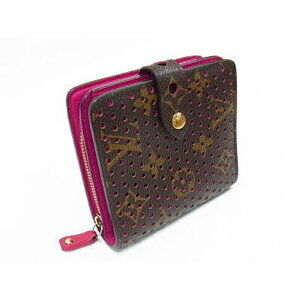 Louis Vuitton Monogram Perfo Wallet Fuchsia Pink Bi fold Compact Zip